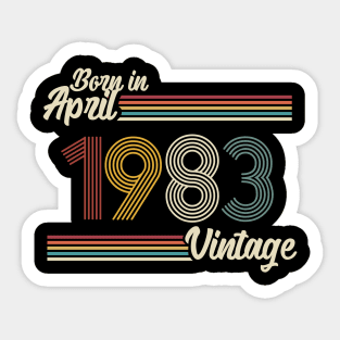 Vintage Born in April 1983 Sticker